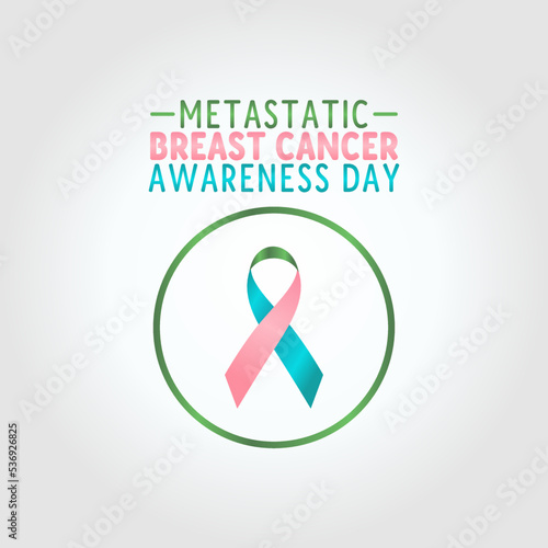 vector graphic of metastatic breast cancer awareness day good for metastatic breast cancer awareness day celebration. flat design. flyer design.flat illustration. photo