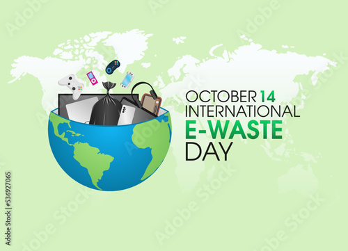 vector graphic of international e-waste day good for international e-waste day celebration. flat design. flyer design.flat illustration.