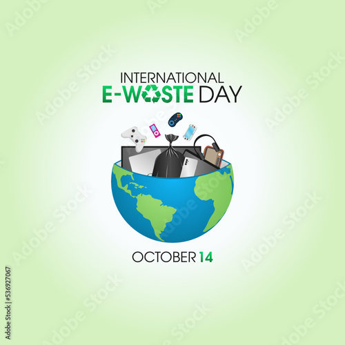 vector graphic of international e-waste day good for international e-waste day celebration. flat design. flyer design.flat illustration.