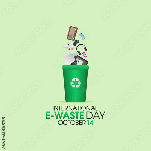 vector graphic of international e-waste day good for international e-waste day celebration. flat design. flyer design.flat illustration.