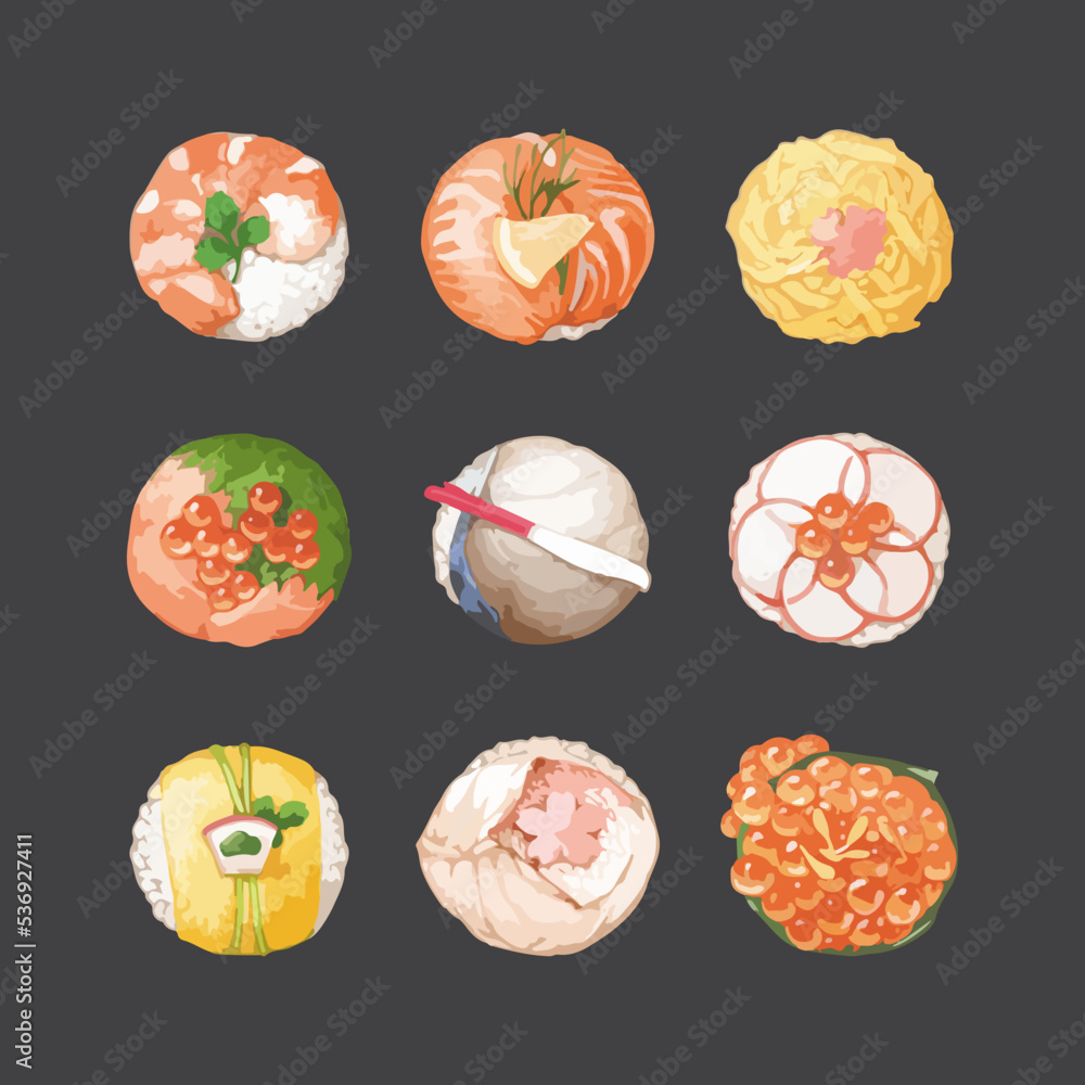 Set of Ball shaped sushi “Temarizushi Set of Ball shaped sushi “Temarizushi