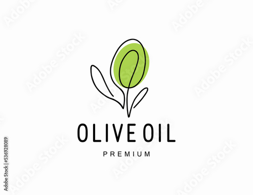 Vintage hand drawn olive oil logo design 