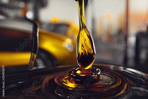 Car motor oil splash photo