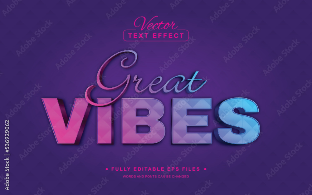 Vector Editable Text Effect in Great Vibes Style