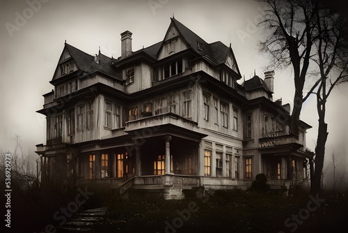 A creepy, crumbling haunted house.  © ECrafts