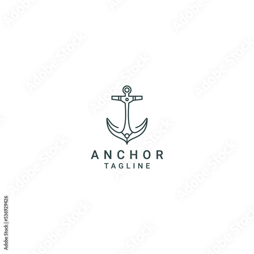 Anchor logo desing icon vector