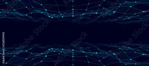 3d dynamic double digital wave. Smart technology wave. Flow digital structure. Cyber technology background. Vector illustration.
