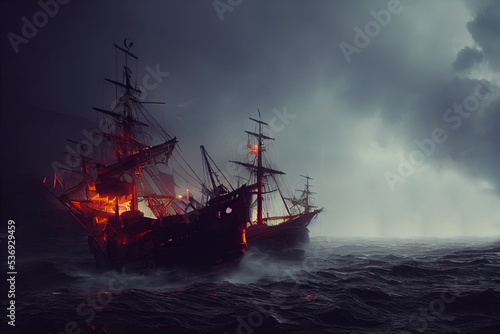 Fighting pirates ships