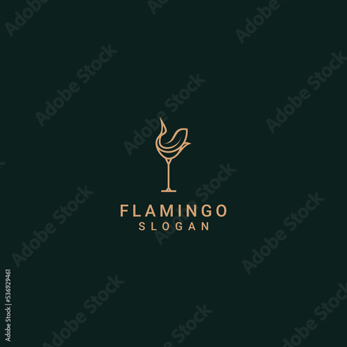 Flamingo logo desing icon vector