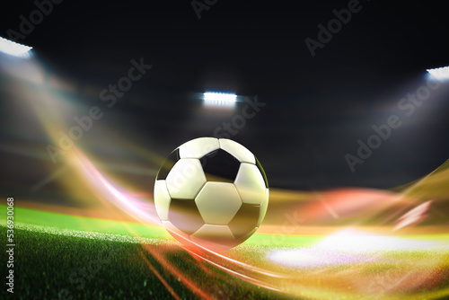 3D render soccer ball with light © Inti imaging