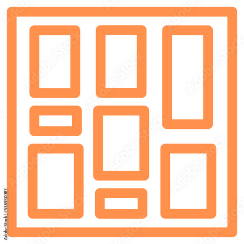 masonry layout website outline icon