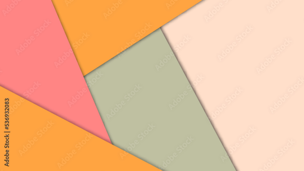 Abstract colored paper texture background. Minimal geometric shapes and lines in pastel colours