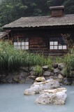 Nyuto Onsen hot spring in green mountain valley in Semboku city, Akita prefecture, Tohoku region, northern Japan