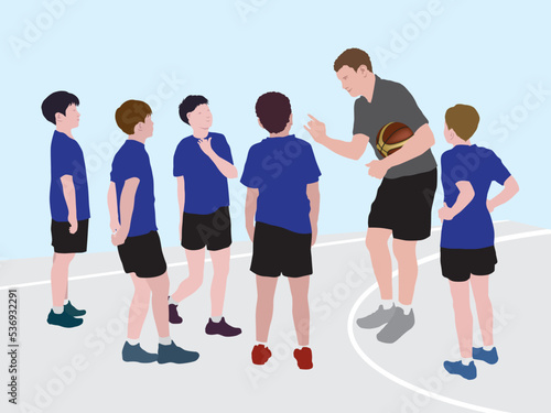 Junior basketball team in illustration graphic vector