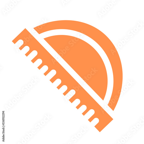 protractor measure measurement school tool geometry icon