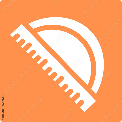 protractor measure measurement school tool geometry icon