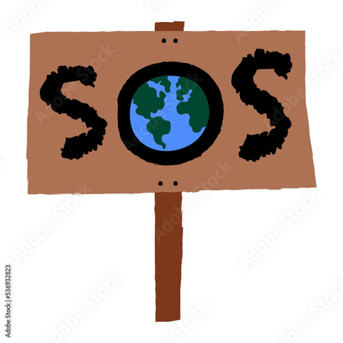 SOS protest sign vector illustration