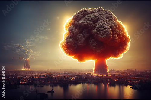 Nuclear bomb explosion photo