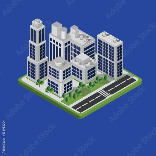Modern Isometric Building illustration