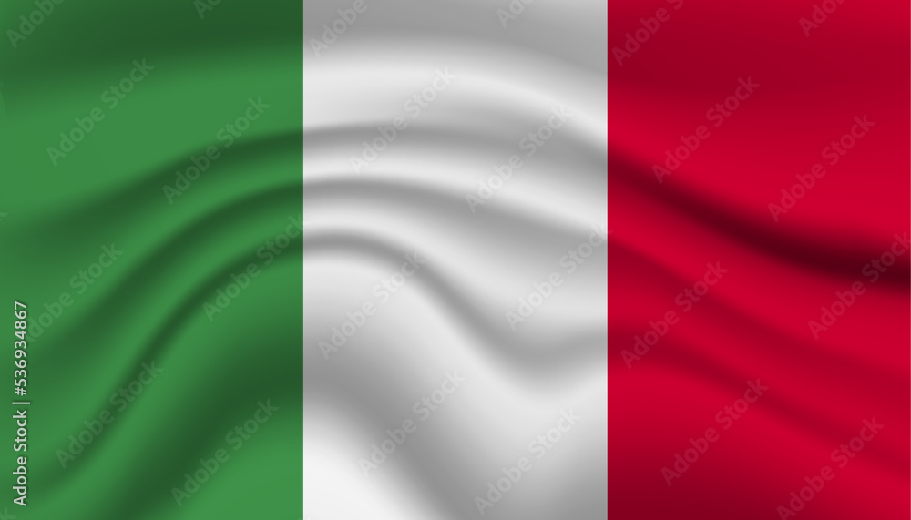 Obraz premium Close up Italy national flag waving realistic vector illustration