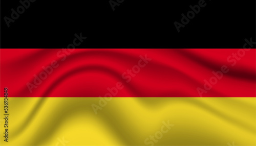 Close up Germany national flag waving realistic vector illustration