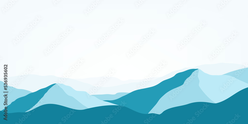 Mountains panoramic view abstract illustration