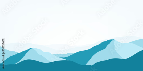 Mountains panoramic view abstract illustration
