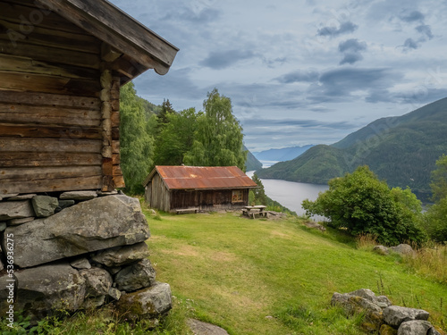 Breathtaking views of the telemark canal from the hiking trails of Dalen, Tokke, Telemark, Norway. photo