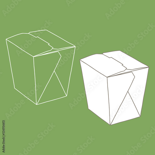Paper box for taking food. Noodle wok Chinese food box.