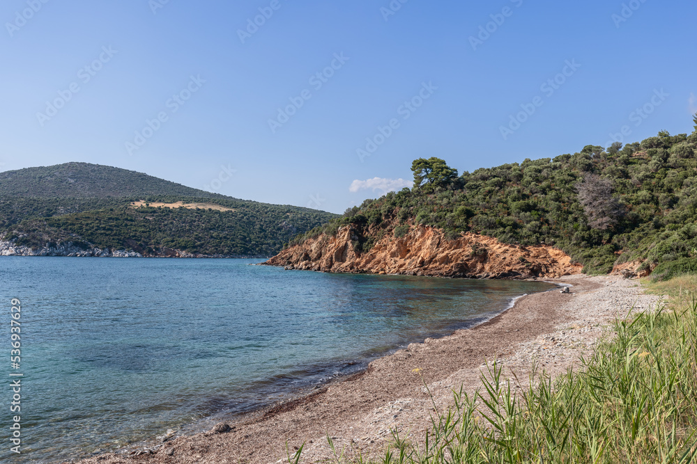 There is nothing artificial or man-made here: natural purity of sea water, coral sand washed up by sea, endemic vegetation around, a naturalist's paradise, Sithonia, Chalkidiki, Northern Greece