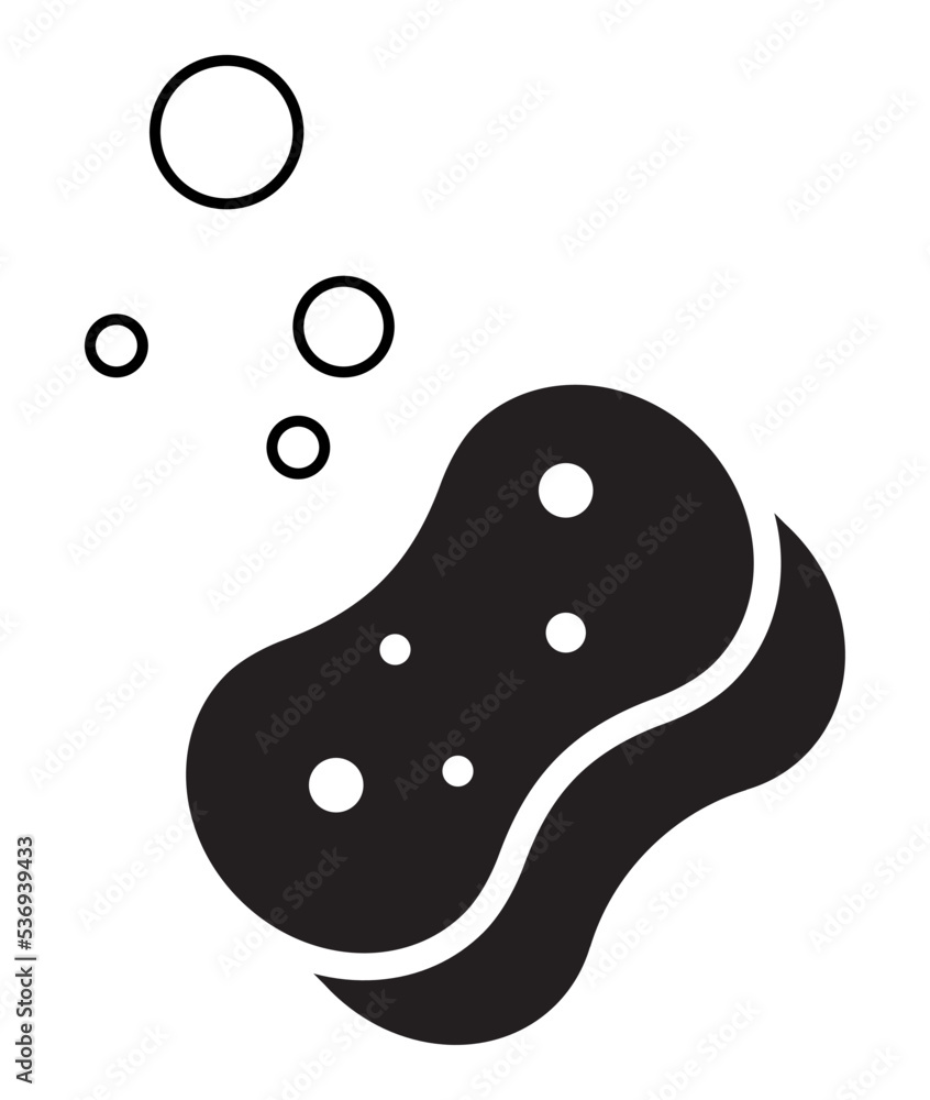 Washing sponge. Black vector icon Washing sponge. Black vector icon