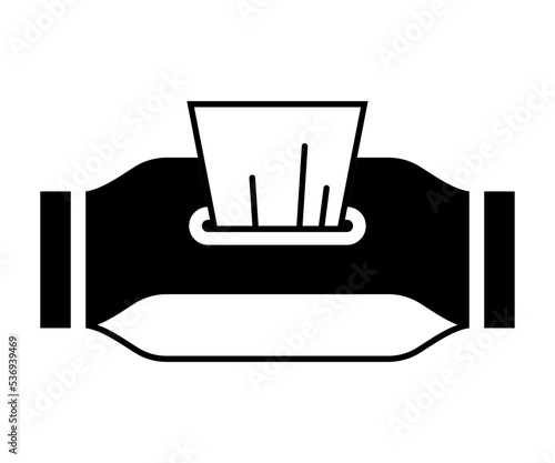 Wet wipes pack. Vector icon