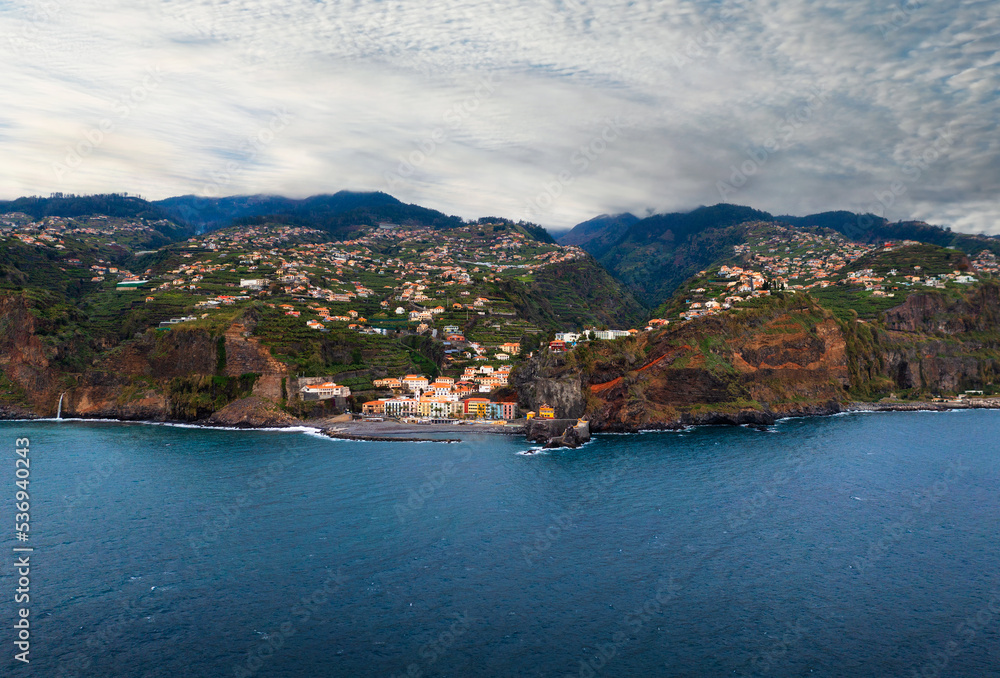 Aerial view of Ponta do Sol in Madeira island, Portugal