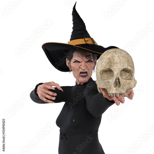 Evil scary halloween witch