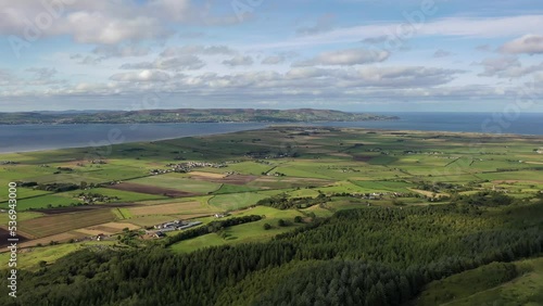 Aerial view of Ballerana and Magilligan in Northern Ireland, United Kingdom photo