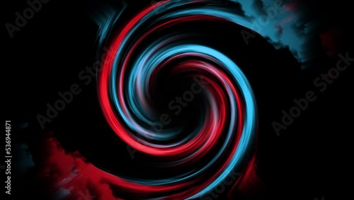 Vortex-like animation with blue and red coming out of the blend