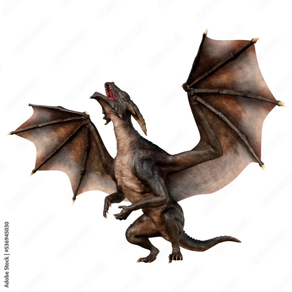 Fototapeta premium 3D Rendering Fairy Tale Dragon on White