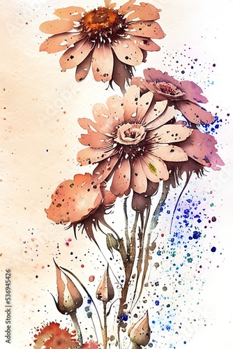 Flowers, oil painting, illustration
