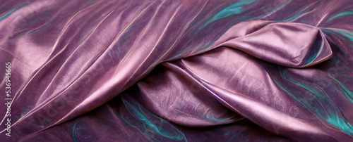 pink tuquoise silk satin, gradient, wavy folds, shiny, background photo