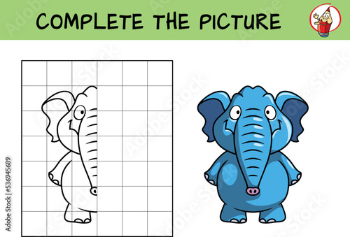Complete the picture of the elephant