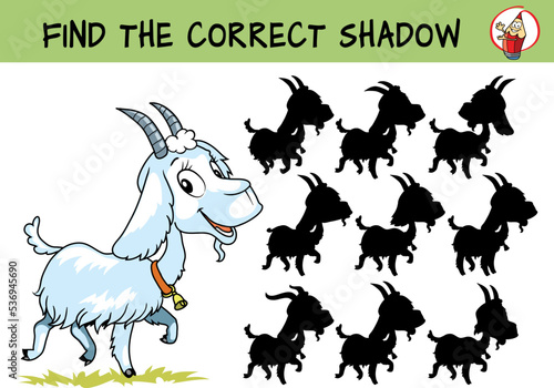 Goat. Find the correct shadow
