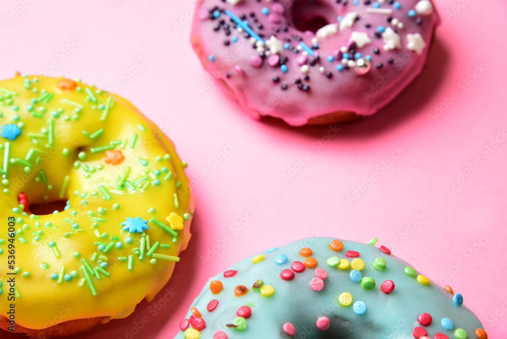 Donuts food delicious with different fondant Donuts food delicious with different fondant