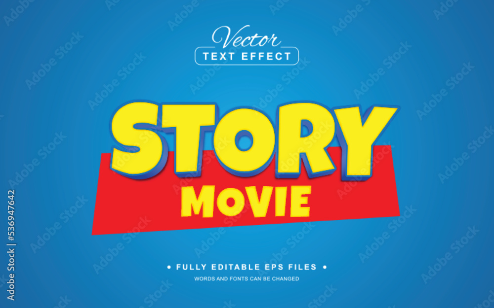 Story Movie Editable Text Effect - obrazy, fototapety, plakaty 