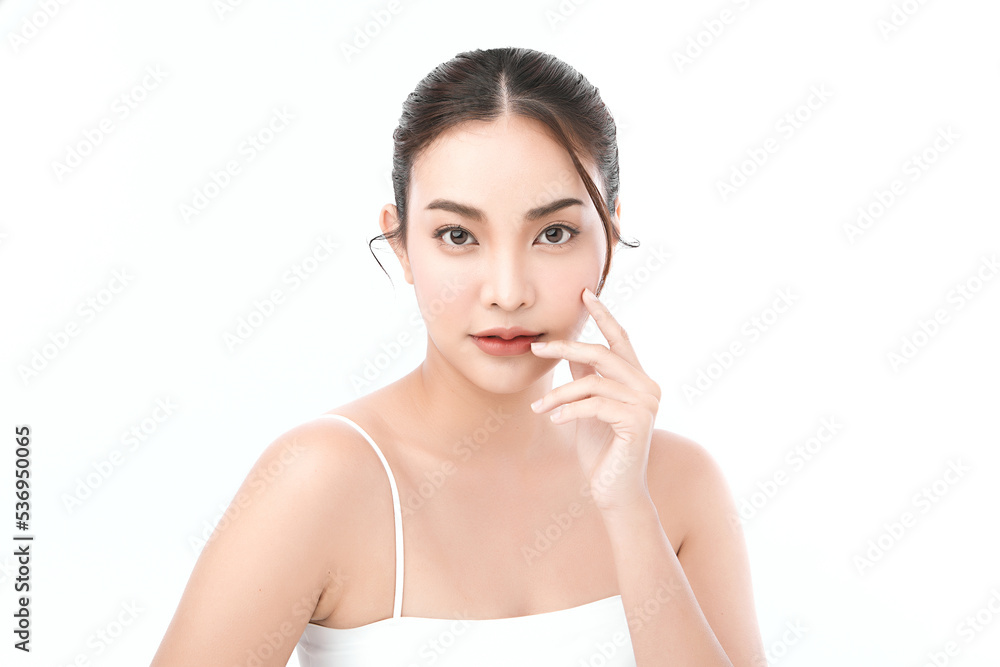 Beautiful young asian woman with clean fresh skin on white background, Face care, Facial treatment, Cosmetology, beauty and spa, Asian women portrait. Beautiful young asian woman with clean fresh skin on white background, Face care, Facial treatment, Cosmetology, beauty and spa, Asian women portrait.