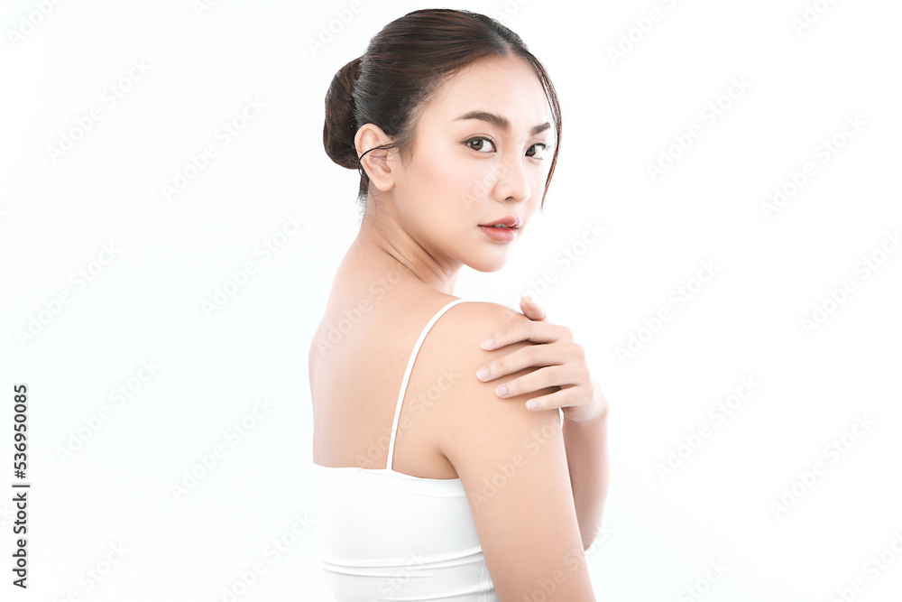 Beautiful young asian woman with clean fresh skin on white background, Face care, Facial treatment, Cosmetology, beauty and spa, Asian women portrait. Beautiful young asian woman with clean fresh skin on white background, Face care, Facial treatment, Cosmetology, beauty and spa, Asian women portrait.