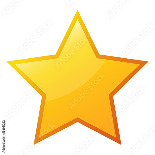 Star icon with highlights  outline and sharp angles. Isolated vector illustration