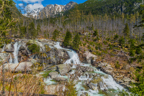 Waterfall in High Tatras mountains photo