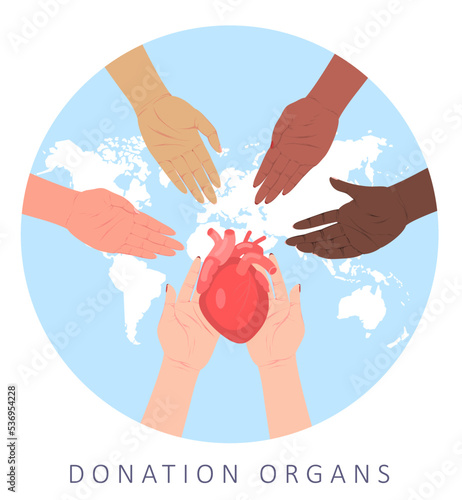 World organ donation day flat vector poster