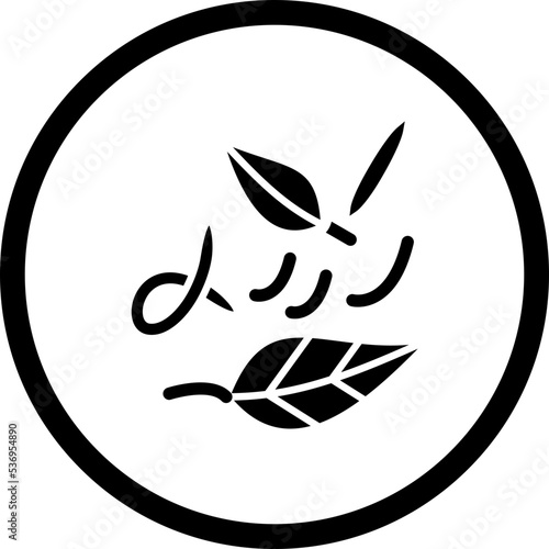 Leaf Fluttering in Wind Icon Style