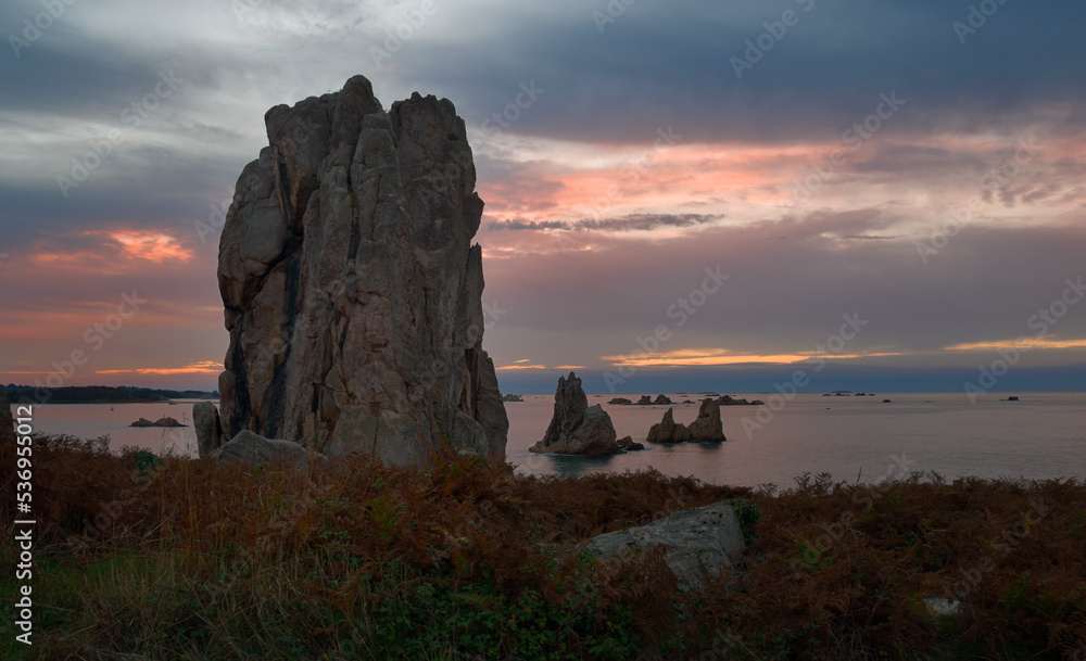 Beautiful light at sunset in Brittany - Plougrescant Tregor - France